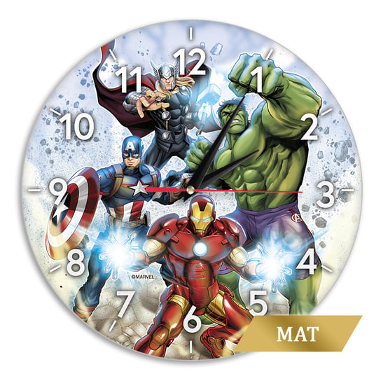 Zegar ścienny matowy Avengers 001 Marvel Wielobarwny Marvel