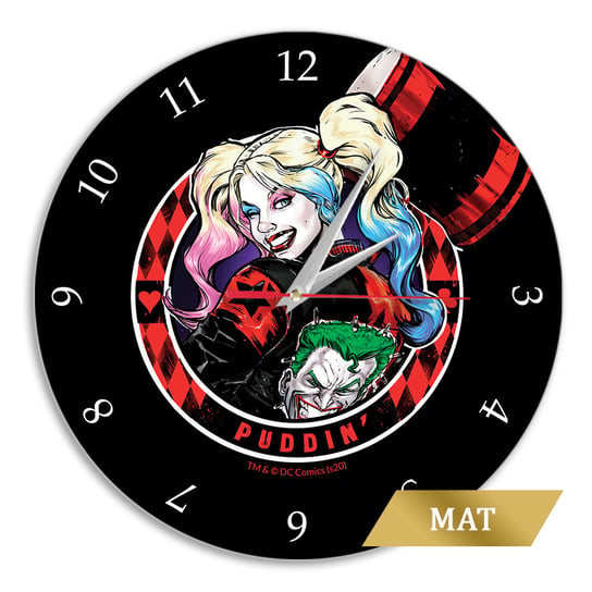 Zegar Ścienny Matowy Harley Quinn 002 DC Czarny ERT Group