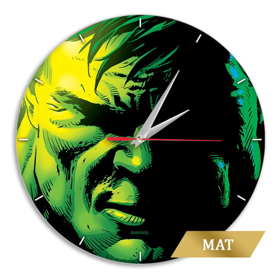 Zegar ścienny matowy Hulk 001 Marvel Zielony Marvel