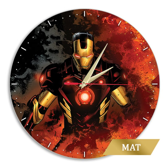 Zegar ścienny matowy MARVEL Iron Man 002, wielobarwny Marvel
