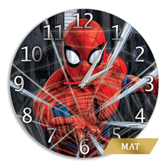 Zegar ścienny matowy Spider Man 001 Marvel Czarny Marvel