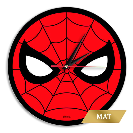 Zegar ścienny matowy Spider Man 002 Marvel Czerwony Marvel