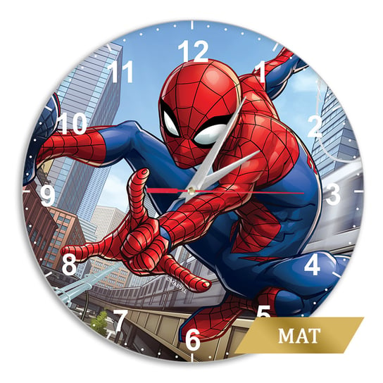 Zegar ścienny matowy Spider Man 004 Marvel Wielobarwny Marvel