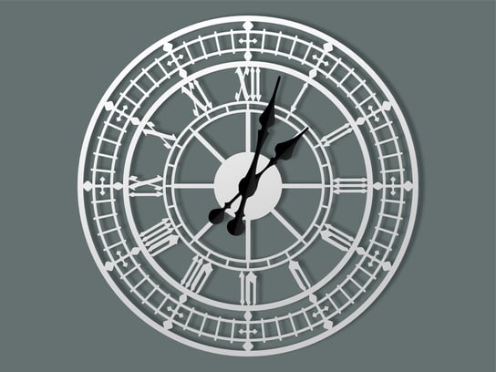Zegar ścienny metalowy Big Ben 40 cm biały matowy Inna marka