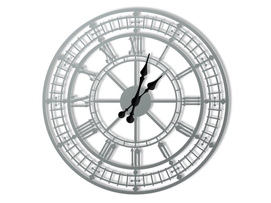 Zegar ścienny metalowy Big Ben 50 cm srebrny Inna marka