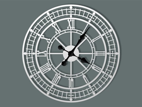 Zegar ścienny metalowy Big Ben 60 cm biały matowy Inna marka