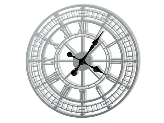 Zegar ścienny metalowy Big Ben 60 cm srebrny Inna marka