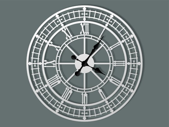 Zegar ścienny metalowy Big Ben 70 cm biały matowy Inna marka