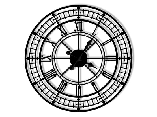 Zegar ścienny metalowy Big Ben 70 cm czarny matowy Inna marka