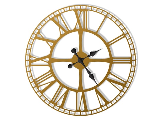 Zegar ścienny metalowy Dworcowy 70 cm złoty Inna marka