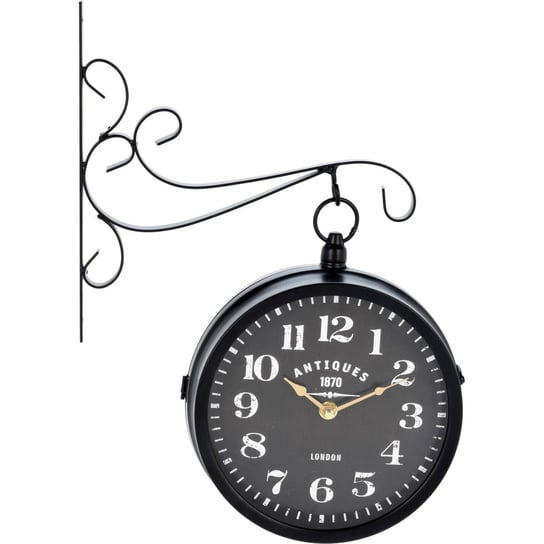 Zegar ścienny metalowy w stylu vintage, dworcowy, metalowy Home Styling Collection