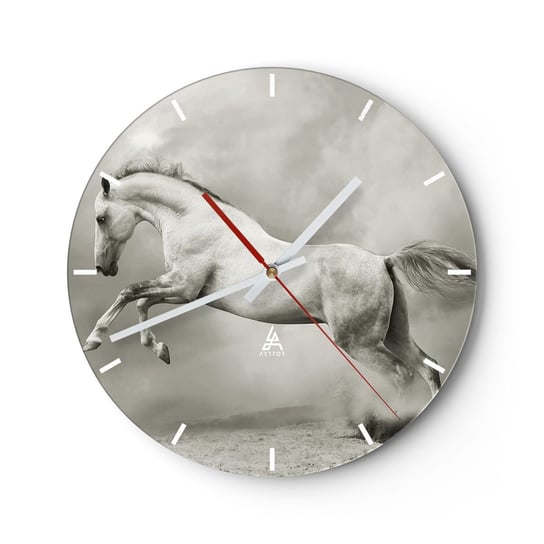 Zegar ścienny - Między jawą a snem - 40x40cm - Zwierzęta Koń Natura - Okrągły zegar ścienny - Nowoczeny Stylowy Zegar do salonu do kuchni - Cichy i Modny zegar ARTTOR