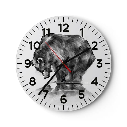 Zegar ścienny - Miło zobaczyć się z kimś bliskim - 40x40cm - Abstrakcja Niedźwiedź Polarny Natura - Okrągły zegar szklany - Nowoczeny Stylowy Zegar do salonu do kuchni - Cichy i Modny zegar ARTTOR