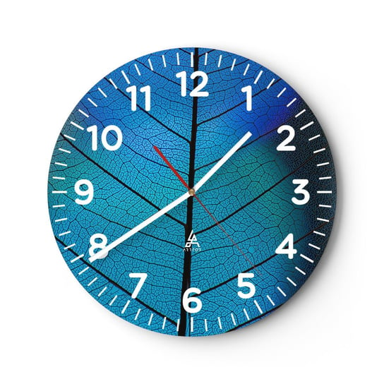 Zegar ścienny - Misterna budowa - 30x30cm - Liść Natura Roślina - Okrągły zegar ścienny - Nowoczeny Stylowy Zegar do salonu do kuchni - Cichy i Modny zegar ARTTOR