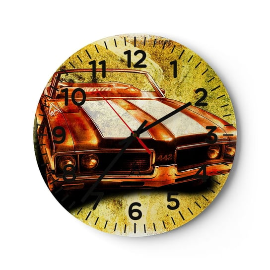 Zegar ścienny - Moc zaklęta w kształtach - 30x30cm - Motoryzacja Samochód Klasyczny Hobby - Okrągły zegar ścienny - Nowoczeny Stylowy Zegar do salonu do kuchni - Cichy i Modny zegar ARTTOR