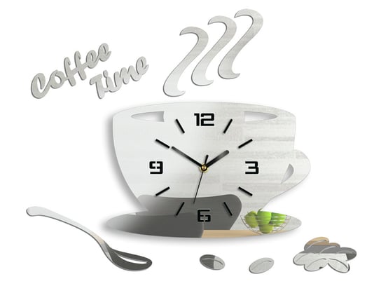 Zegar ścienny MODERN CLOCK Coffe Time 3D Mirror, 43x64 cm Modern Clock