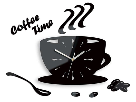 Zegar ścienny MODERN CLOCK Coffe Time, czarny, 43x64 cm Modern Clock