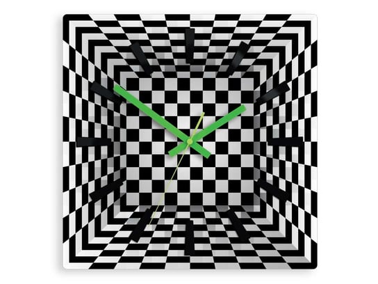 Zegar ścienny MODERN CLOCK Illusion, biało-czarny, 30x30 cm Modern Clock