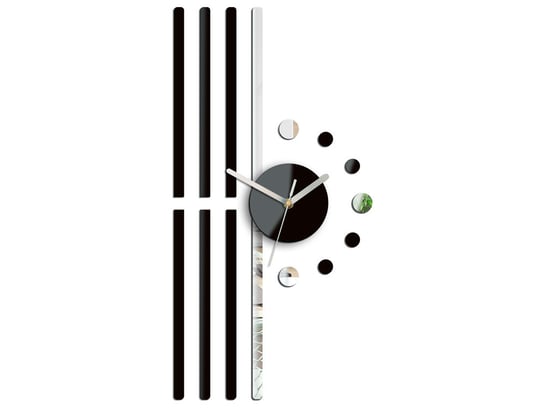 Zegar ścienny MODERN CLOCK Line Black&Mirror, czarny, 40x60 cm Modern Clock