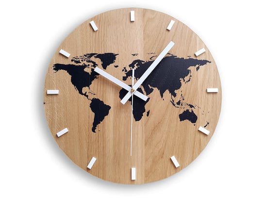 Zegar ścienny MODERN CLOCK Mapa, brązowy, 33 cm Modern Clock
