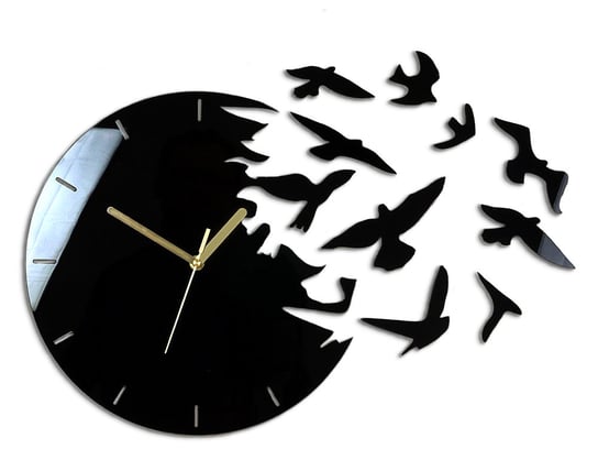 Zegar ścienny MODERN CLOCK Rajskie Ptaki, czarny, 45x30 cm Modern Clock
