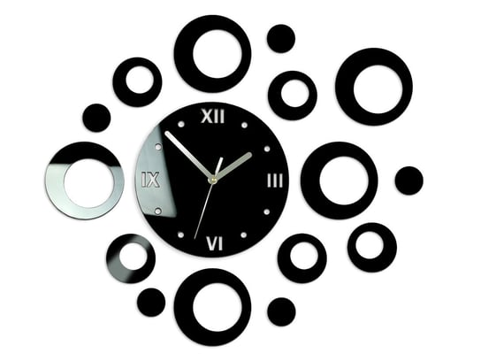 Zegar ścienny MODERN CLOCK Ring, czarny, 47x55 cm Modern Clock