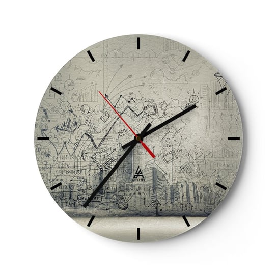Zegar ścienny - Moje wspaniałe miejskie życie - 40x40cm - Graffiti Sztuka Grafika - Okrągły zegar ścienny - Nowoczeny Stylowy Zegar do salonu do kuchni - Cichy i Modny zegar ARTTOR