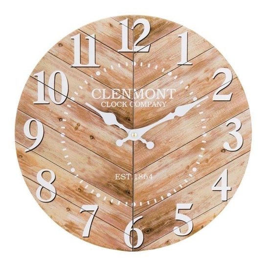 Zegar ścienny motyw drewno średnica: 34 cm Art-Pol