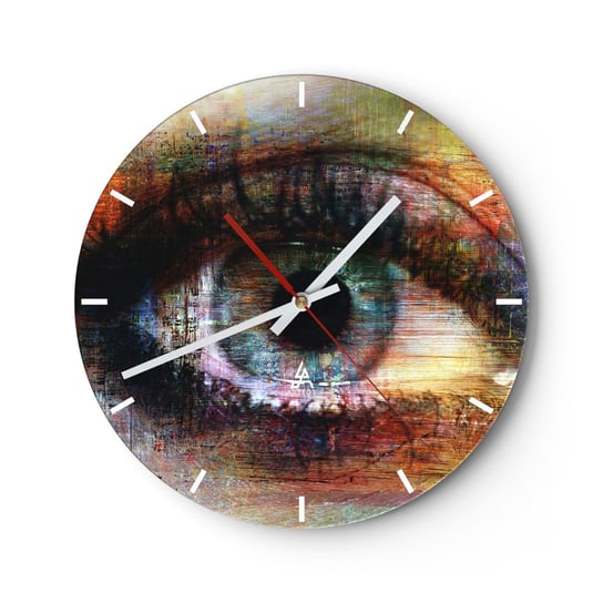 Zegar ścienny - Można zajrzec w duszę - 40x40cm - Abstrakcja Oko Sztuka - Okrągły zegar ścienny - Nowoczeny Stylowy Zegar do salonu do kuchni - Cichy i Modny zegar ARTTOR