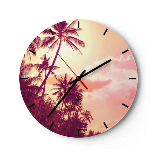 Zegar ścienny - Musisz wybrać - 40x40cm - Krajobraz Palma Kokosowa Las Palmowy - Okrągły zegar ścienny - Nowoczeny Stylowy Zegar do salonu do kuchni - Cichy i Modny zegar ARTTOR