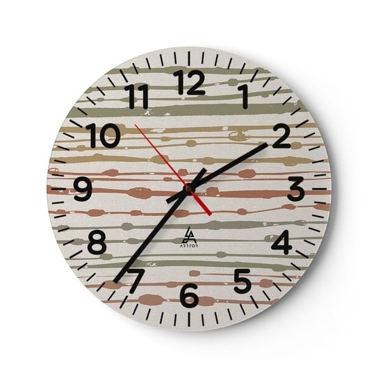 Zegar ścienny - Muzyczny zapis barw - 30x30cm - Minimalizm Pastelowy Sztuka - Okrągły zegar ścienny - Nowoczeny Stylowy Zegar do salonu do kuchni - Cichy i Modny zegar ARTTOR