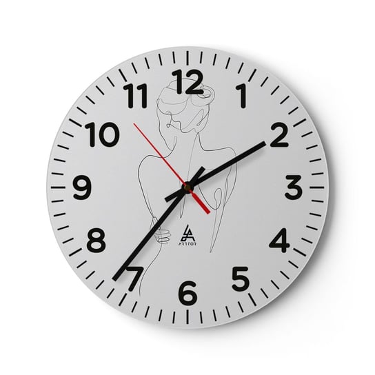 Zegar ścienny - Muzyka ciała - 30x30cm - Grafika Ciało Sztuka - Okrągły zegar ścienny - Nowoczeny Stylowy Zegar do salonu do kuchni - Cichy i Modny zegar ARTTOR