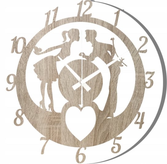 Zegar Ścienny na Prezent Zakochana Para Walentynki 45 cm Inna marka