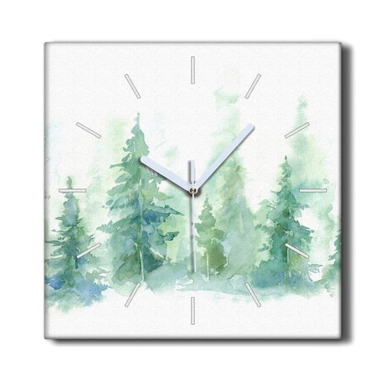 Zegar ścienny na ramie 30x30 Akwarela drzewa las, Coloray Coloray