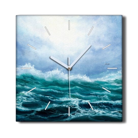 Zegar ścienny na ramie 30x30 Morze burza przyroda, Coloray Coloray