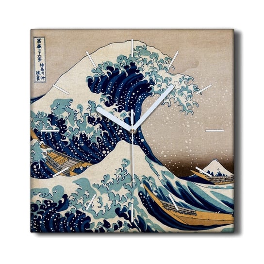 Zegar ścienny na ramie 30x30 Świetna fala Kanagawa, Coloray Coloray