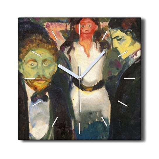 Zegar ścienny na ramie 30x30 Zazdrość Edvard Munch, Coloray Coloray
