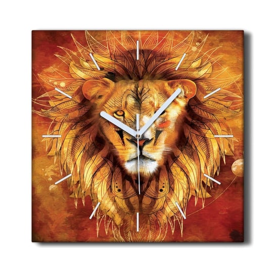 Zegar ścienny na ramie cichy 30x30 Zwierzę kot lew, Coloray Coloray