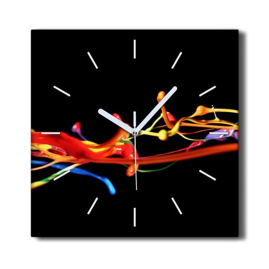 Zegar ścienny na ramie ozdoba 30x30 Kolorowe farby, Coloray Coloray
