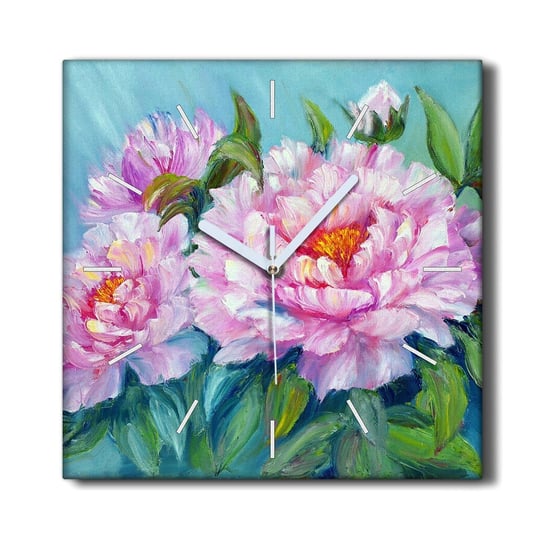Zegar ścienny na ramie ozdoba 30x30 Kwiaty rośliny, Coloray Coloray