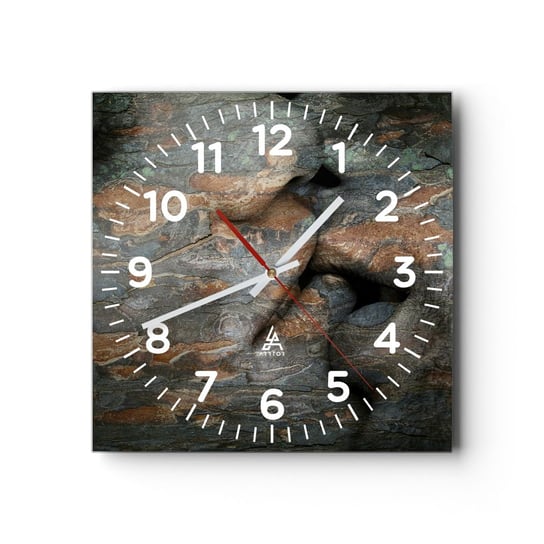 Zegar ścienny -  Na zawsze razem - 30x30cm - Ludzie Abstrakcja Grafika - Kwadratowy zegar ścienny - Nowoczeny Stylowy Zegar do salonu do kuchni - Cichy i Modny zegar ARTTOR