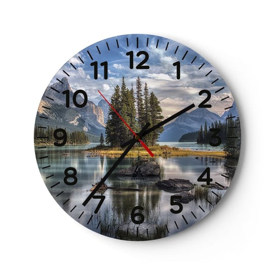 Zegar ścienny - Nad wodą wielką i czystą… - 30x30cm - Krajobraz Góry Natura - Okrągły zegar ścienny - Nowoczeny Stylowy Zegar do salonu do kuchni - Cichy i Modny zegar ARTTOR