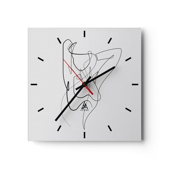 Zegar ścienny - Naprawdę, jaka jesteś... - 30x30cm - Abstrakcja Ciało Kobiety Grafika - Kwadratowy zegar na szkle - Nowoczeny Stylowy Zegar do salonu do kuchni - Cichy i Modny zegar ARTTOR
