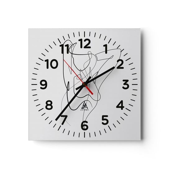 Zegar ścienny - Naprawdę, jaka jesteś... - 30x30cm - Abstrakcja Ciało Kobiety Grafika - Kwadratowy zegar ścienny - Nowoczeny Stylowy Zegar do salonu do kuchni - Cichy i Modny zegar ARTTOR