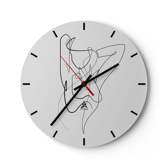 Zegar ścienny - Naprawdę, jaka jesteś... - 30x30cm - Abstrakcja Ciało Kobiety Grafika - Okrągły zegar na szkle - Nowoczeny Stylowy Zegar do salonu do kuchni - Cichy i Modny zegar ARTTOR