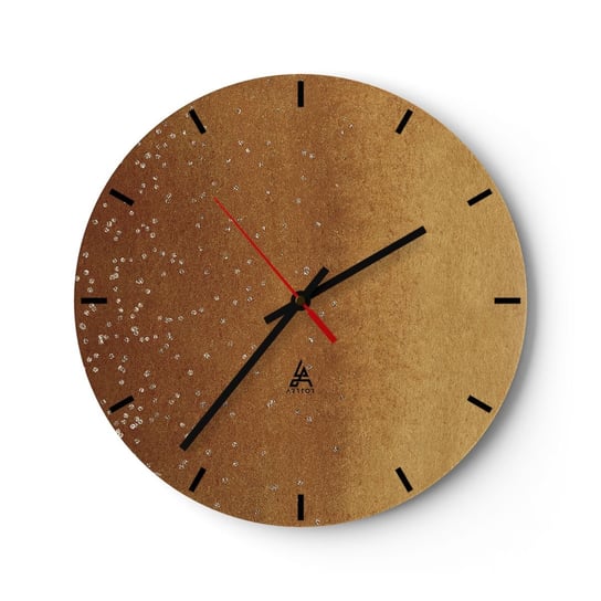 Zegar ścienny - Narodziny światła - 40x40cm - Abstrakcja Sztuka Złoto - Okrągły zegar ścienny - Nowoczeny Stylowy Zegar do salonu do kuchni - Cichy i Modny zegar ARTTOR