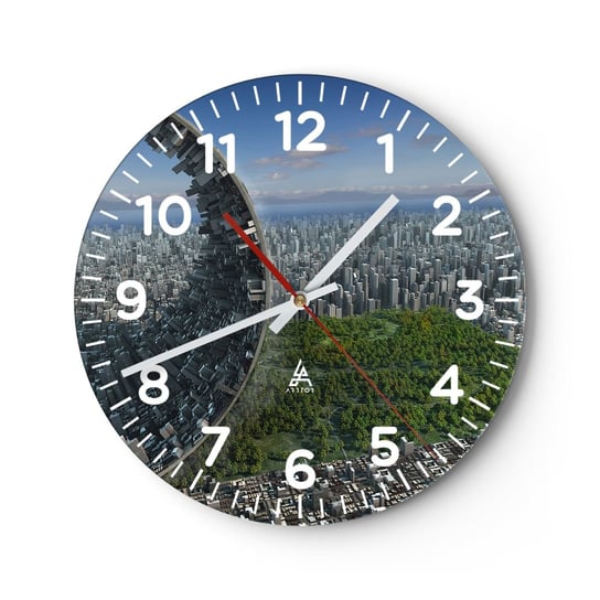 Zegar ścienny - Natura jest wieczna - 30x30cm - Abstrakcja Architektura Projekt - Okrągły zegar ścienny - Nowoczeny Stylowy Zegar do salonu do kuchni - Cichy i Modny zegar ARTTOR