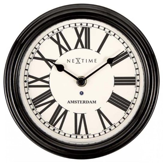 Zegar ścienny NEXTIME Amsterdam, czarny, 21 cm Nextime