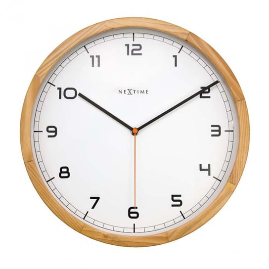 Zegar ścienny NEXTIME Company Wood, beżowy Nextime