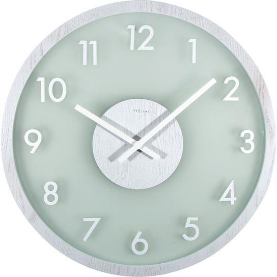 Zegar ścienny NEXTIME Frosted Wood, biały, 50x5,5 cm Nextime